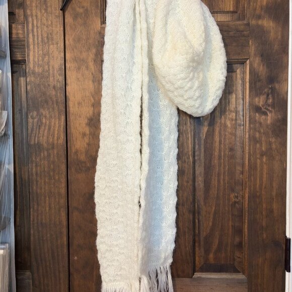 Knit Hat and Scarf with Fringe Set - Picture 2 of 5
